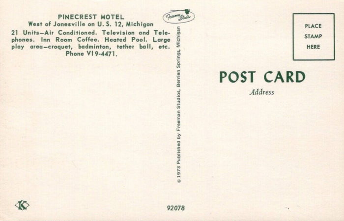 Pinecrest Motel (Americas Best Value Inn) - Old Postcard